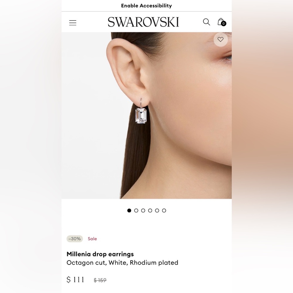 Swarovski Silver Millenia Drop Earrings